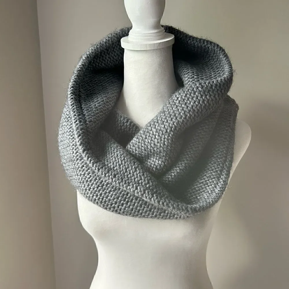 Portolano Gray wool/Polyester Blend Infinity Scarf